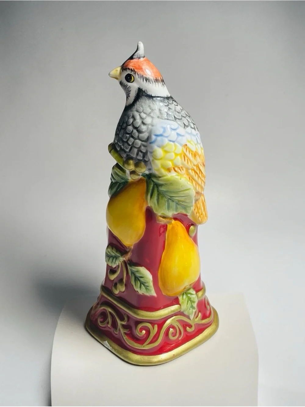 Fitz and Floyd Hand-Painted Partridge in a Pear Tree Dinner Bell 2004 2005